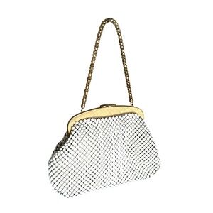 Whiting & Davis Vintage Bag White Metal Mesh